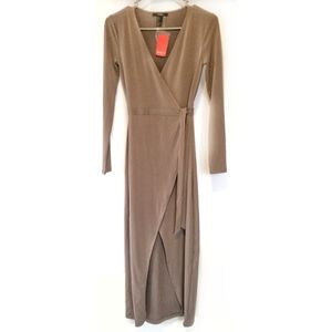 *LAST CHANCE* Len Cocoa Wrap Dress Nude Stretch